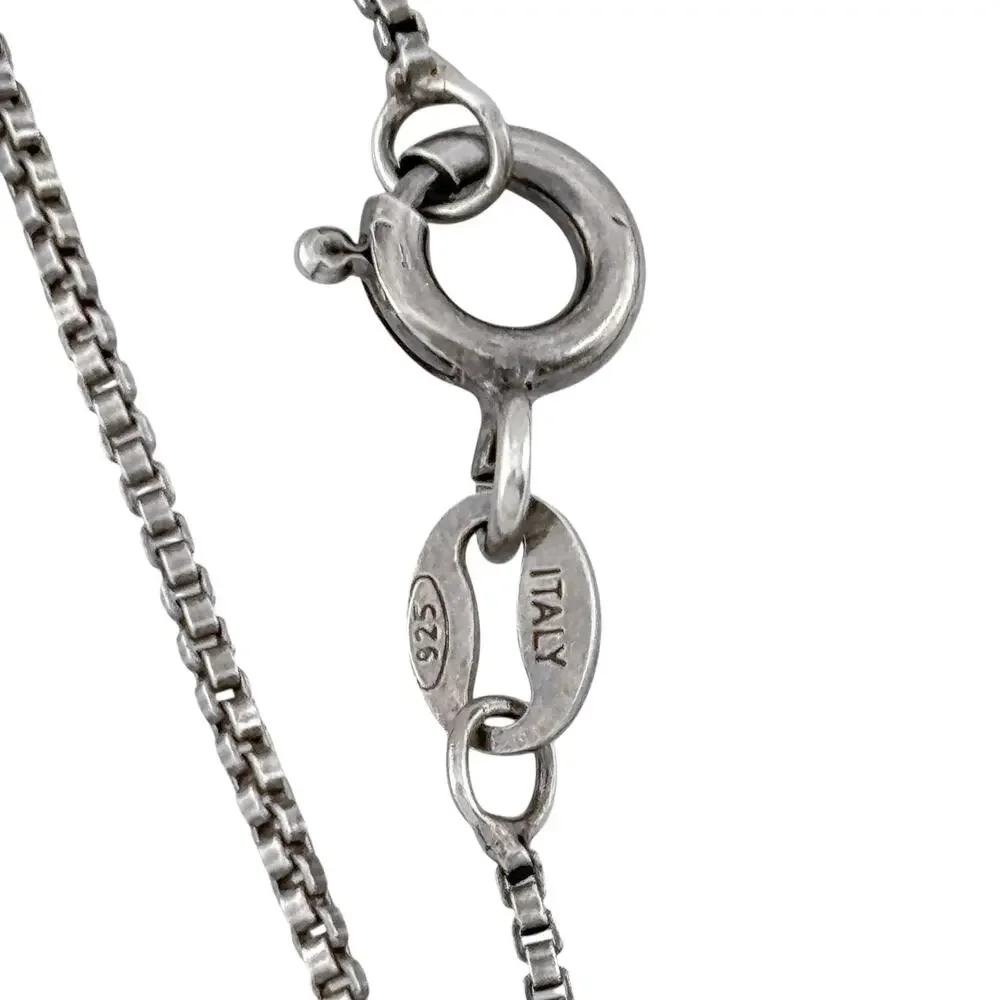 Vintage Italy Sterling Silver 925 Box Chain Necklace 18